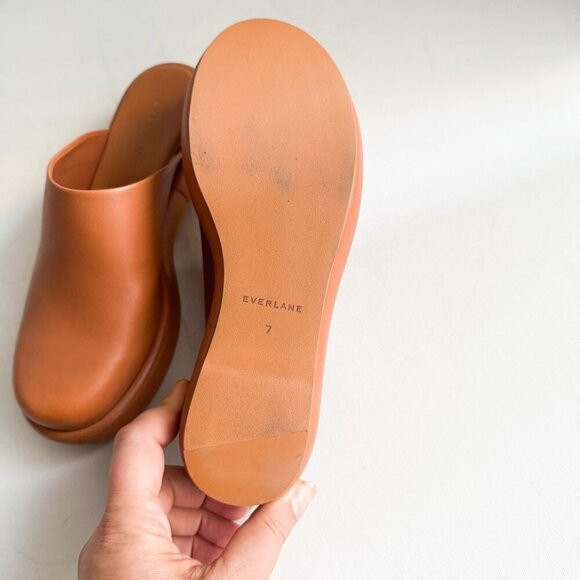 Everlane Leather Brown Minimalist Puffa Clogs Slides 7 - Picture 8 of 10